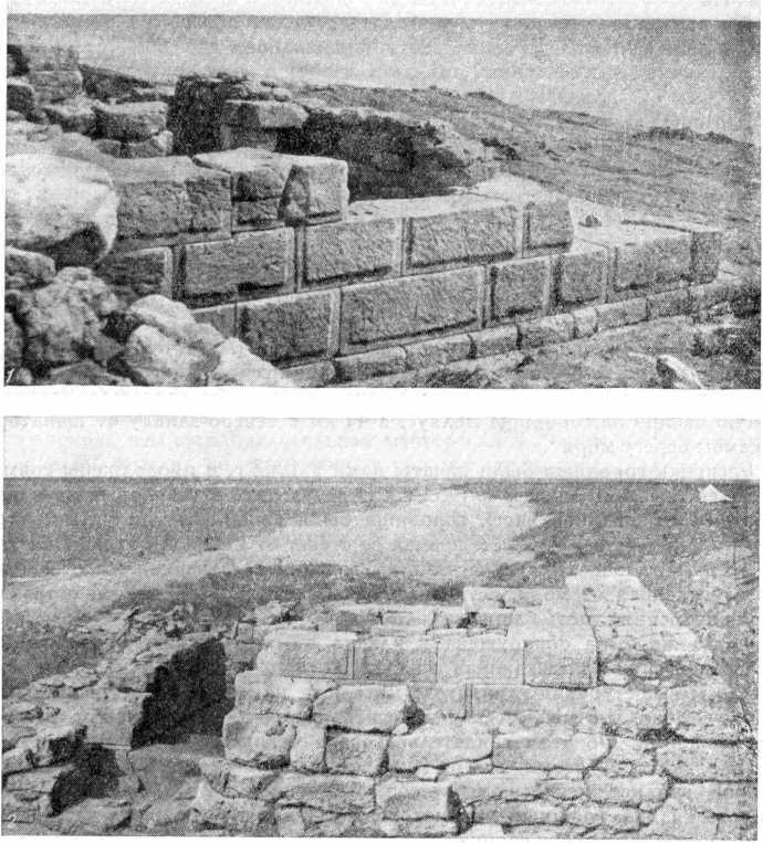 Рис. 25. Городище Беляус. Башня. Вид с северо-запада (1) и с востока (2)