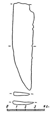 Рис. 6. Бронзовый нож из Большого Лога (сборы).