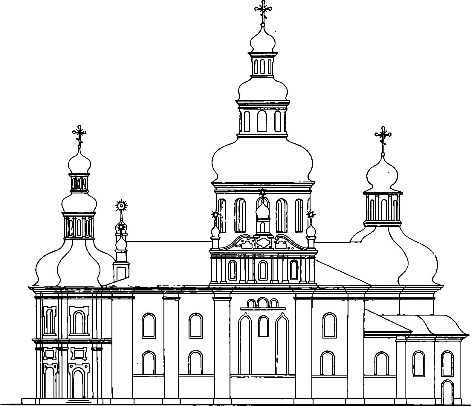 Рис. 1. Собор до реконструкции 1857 г.