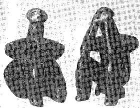 Неолитические глиняные фигурки женщины и мужчины 4 тысячелетия до н. э. Румыния