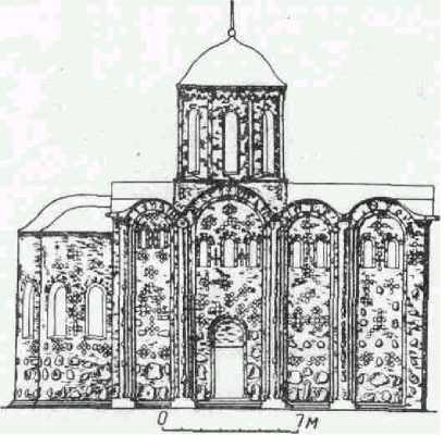 Коложская церковь. (Реконструкция Н. Н. Воронина.)