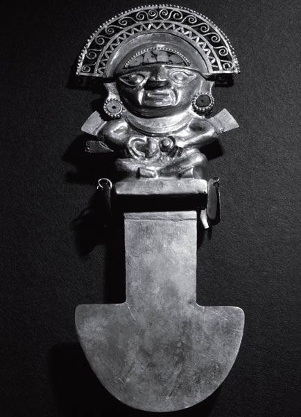 Церемониальный нож народа шиму, северное побережье Перу, XII–XIII века н. э. 