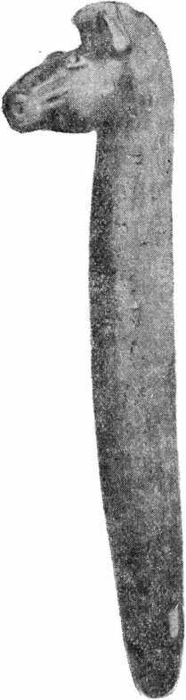 Рис. 46. Каменный жезл с головкой коня