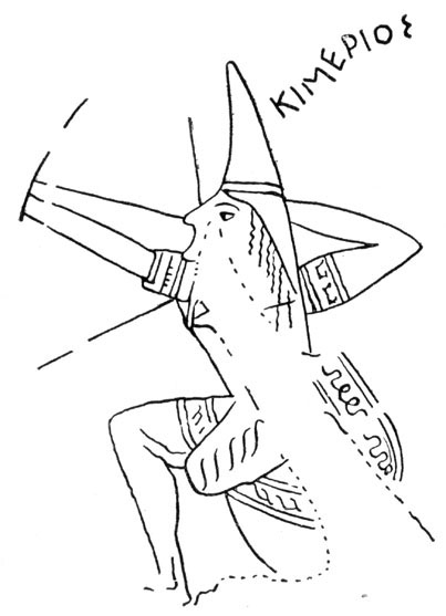 Рис. 71. Изображение киммерийца на греческой вазе