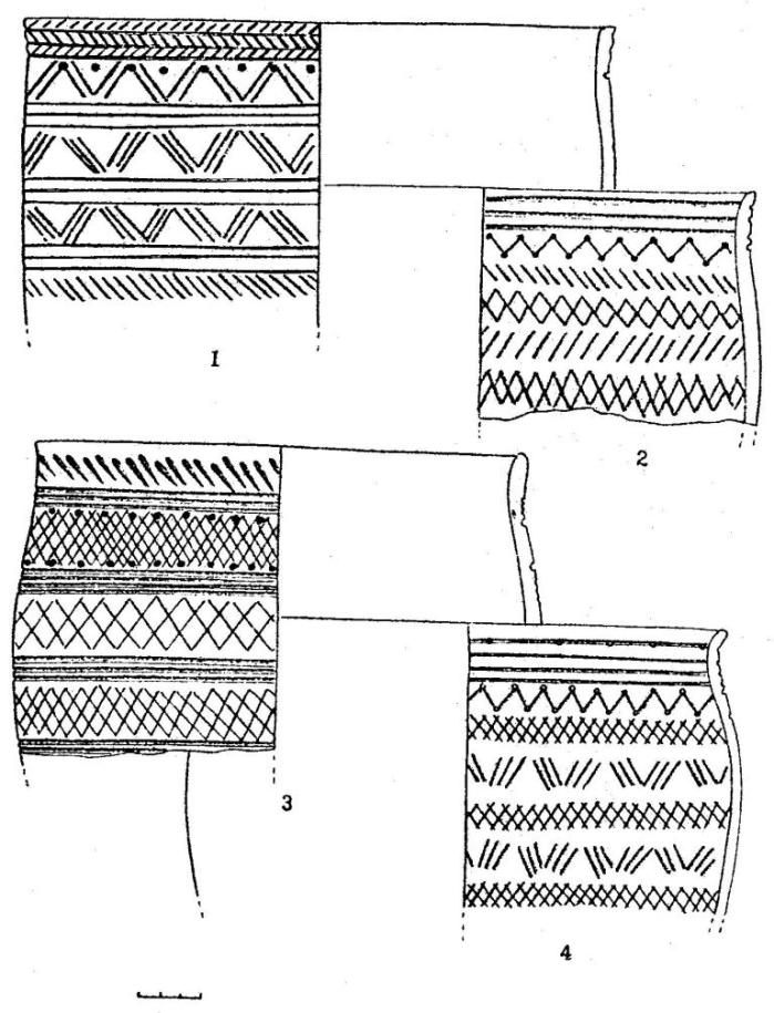 Рис. 4,Керамика фирсовского типа. Костенкова Избушка (1-4)