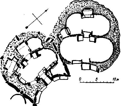 Рис. 119. План "храмов" в Мнайдре (Мальта).