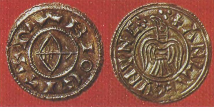 Серебряные монеты, отчеканенные в Йорке в период господства в Северной Англии датских викингов