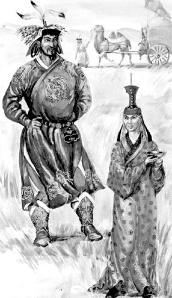 Рис. 5.4.Знатные монголы периода Великой империи. (по М.В. Горелику)
