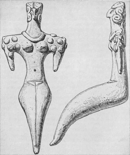16. Женская статуэтка из Кара-тепе. Глина. III тыс. до н. э.