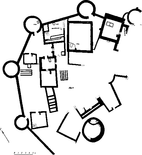 13. Поселение с обводной стеной в Муллали-тепе. Вторая половина IV тыс. до н. э. План.