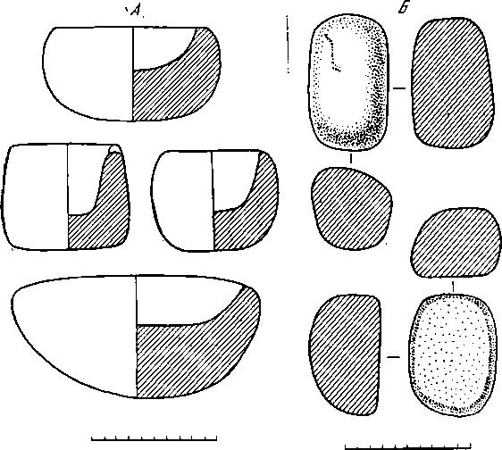 Рис. 8. Каменные ступки, пестики и куранты из кратера Нгоронгоро