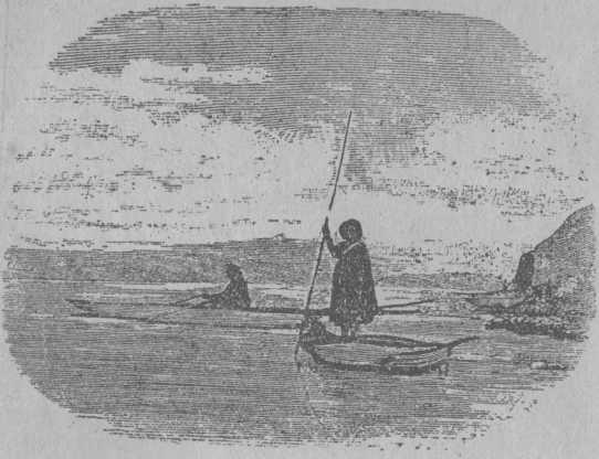 Рис. 16. Австралийцы ловят рыбу в своих каное.
