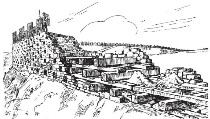 Рис. 24. Реконструкция «галльской стены» - murus gaicus.