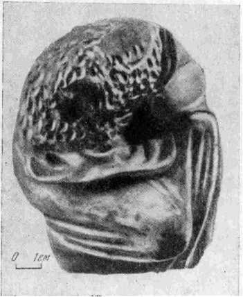 Рис. 6. Статуэтка из Феодосии, изобра¬жавшая девушку, переделанная коропластом в Силена