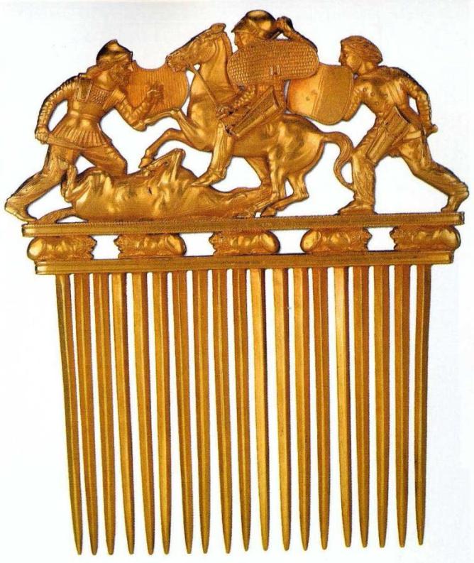 Золотой гребень, курган Солоха, конец V - начало IV в. до н. э