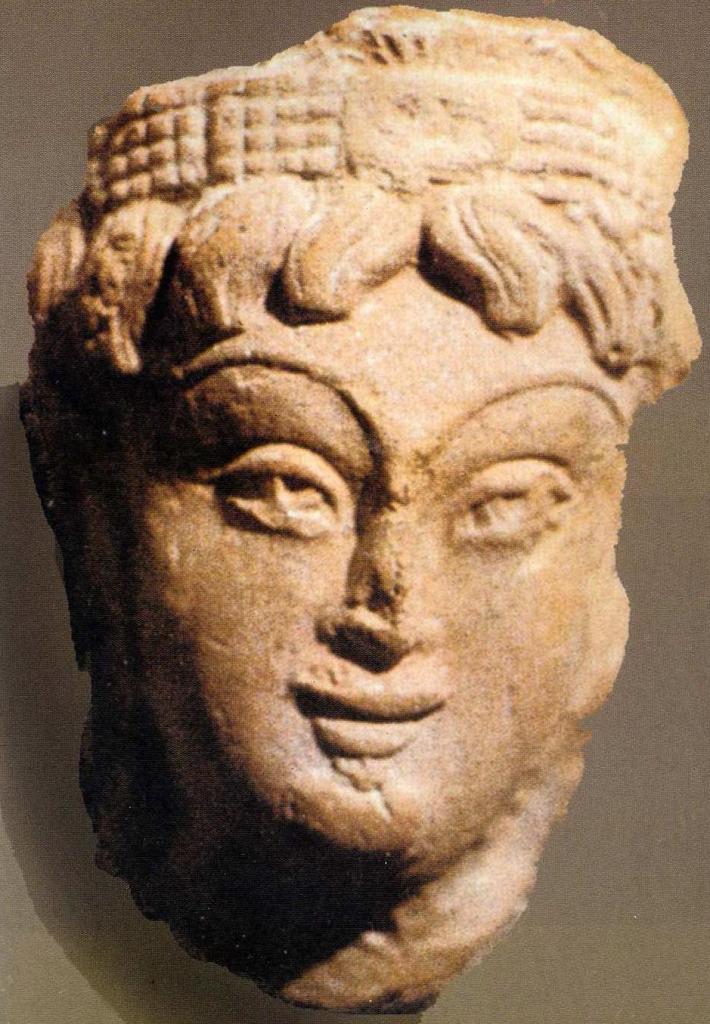 Терракотовая голова богини, Пенджикент, VII в.