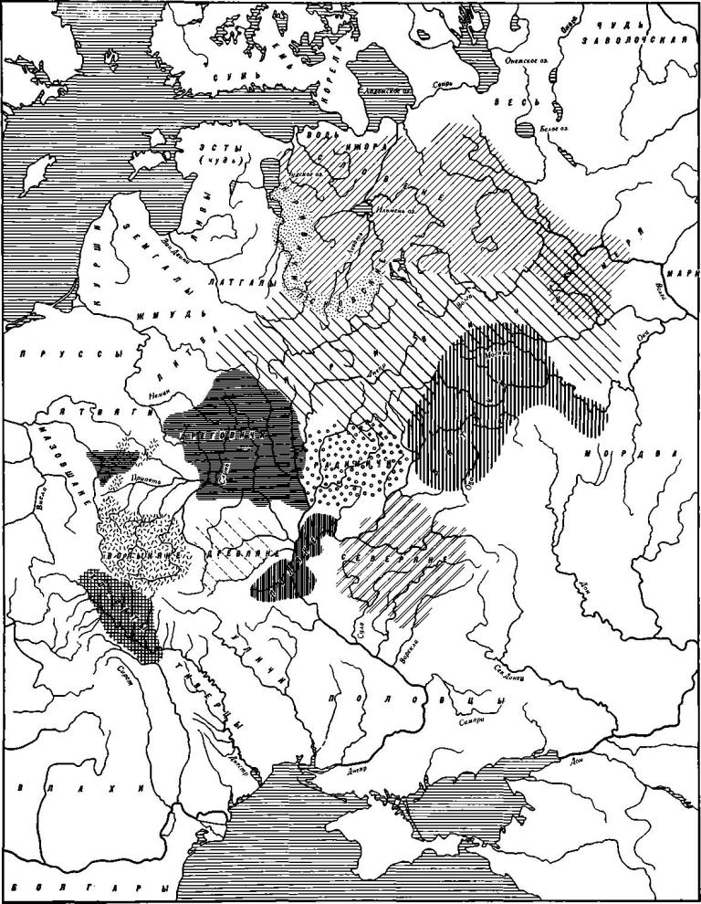 Карта 38. Расселение восточных славян в IX—XII вв.