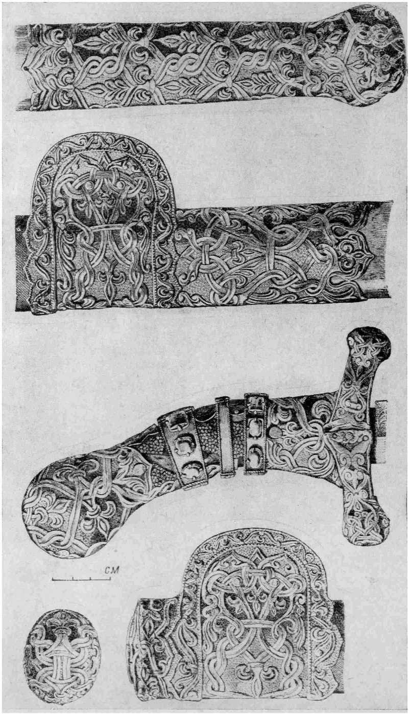 Рис. 4. «Сабля Карла Великого», Прорисовка украшений рукояти и ножен