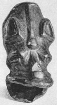285. Золотая головка животного с открытой пастью. Сибирская коллекция.