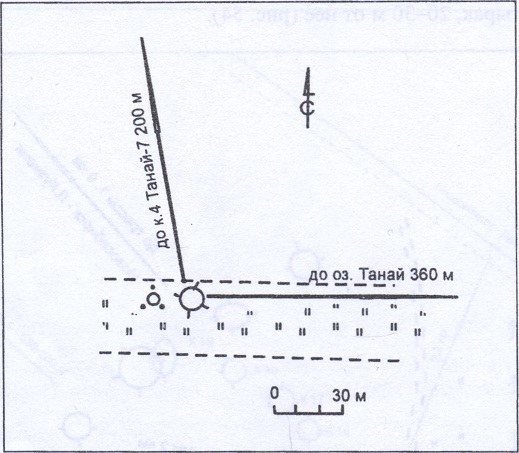 Рис. 55. План археологического памятника Танай-10