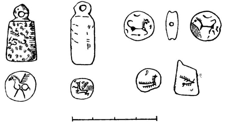 Рис. 9. Урартские каменные печати, найденные на территории Армянской ССР.