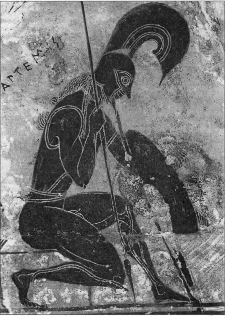 Коленопреклоненный воин. Фрагмент "Вазы Франсуа" из Кьюзи. 570-560 гг. до н.э.