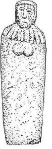 Каменная фигура — так называемая	«Бабушка»	из	Сент-Мартинса,	остров	Гернси